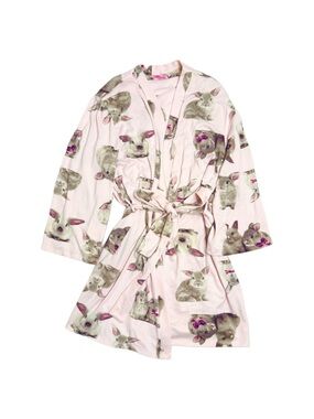 Betsey Johnson Pink Bunny Print Cozy Robe